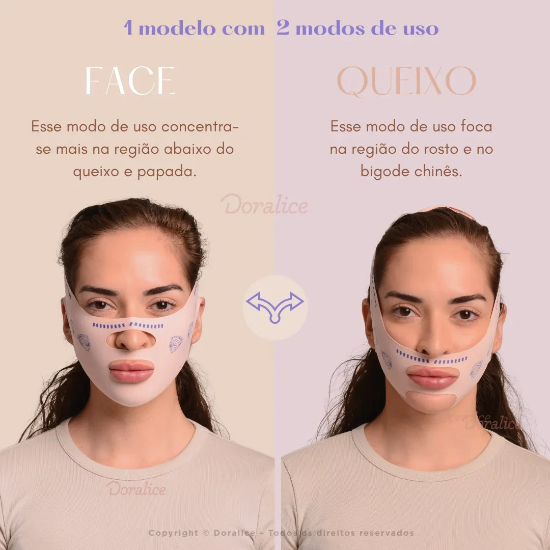 V-Revitalize - Máscara de Contorno Facial - Suaviza Rugas, Papada e Modela o Rosto