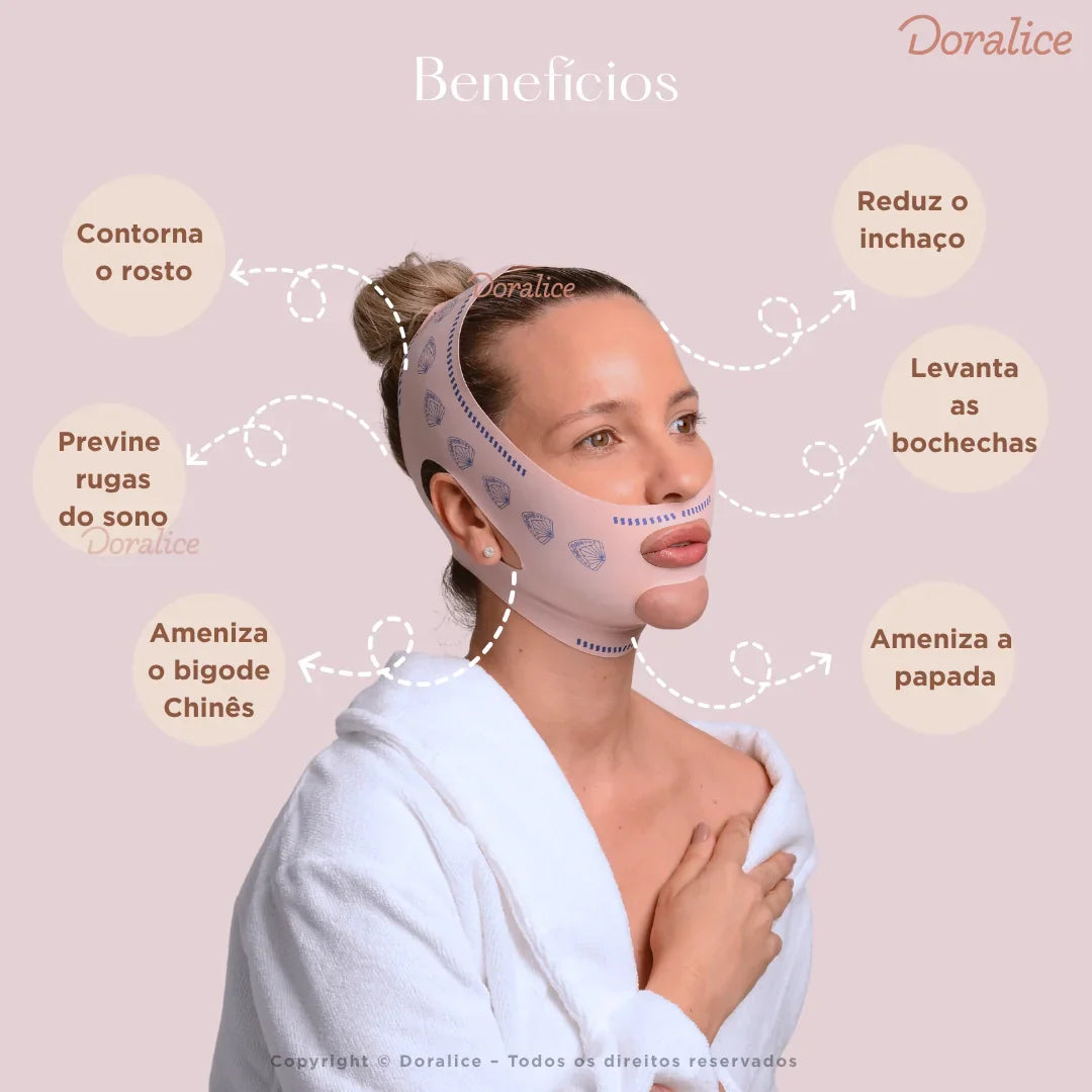 V-Revitalize - Máscara de Contorno Facial - Suaviza Rugas, Papada e Modela o Rosto