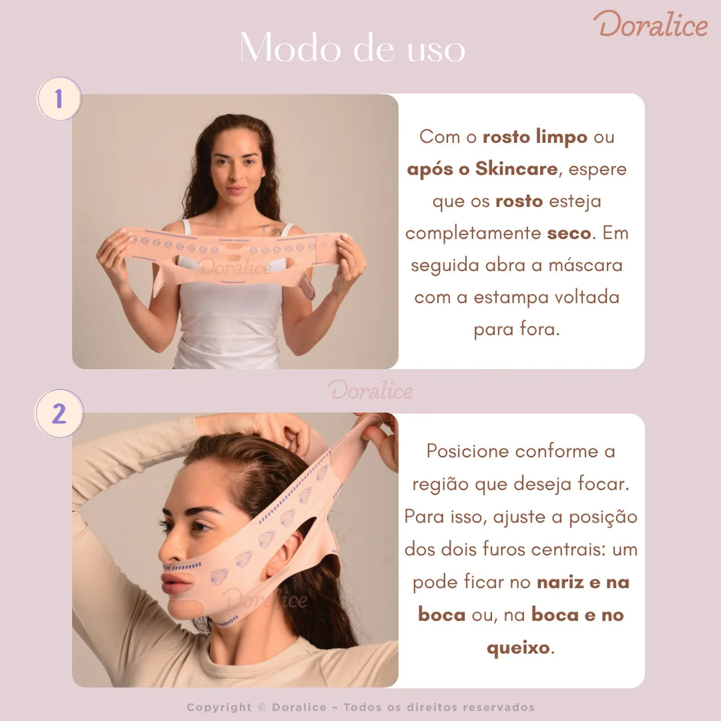 V-Revitalize - Máscara de Contorno Facial - Suaviza Rugas, Papada e Modela o Rosto