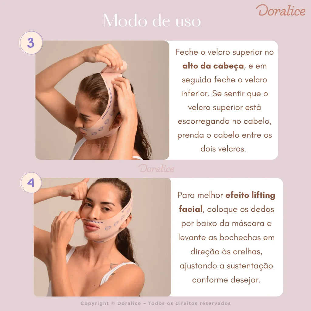V-Revitalize - Máscara de Contorno Facial - Suaviza Rugas, Papada e Modela o Rosto