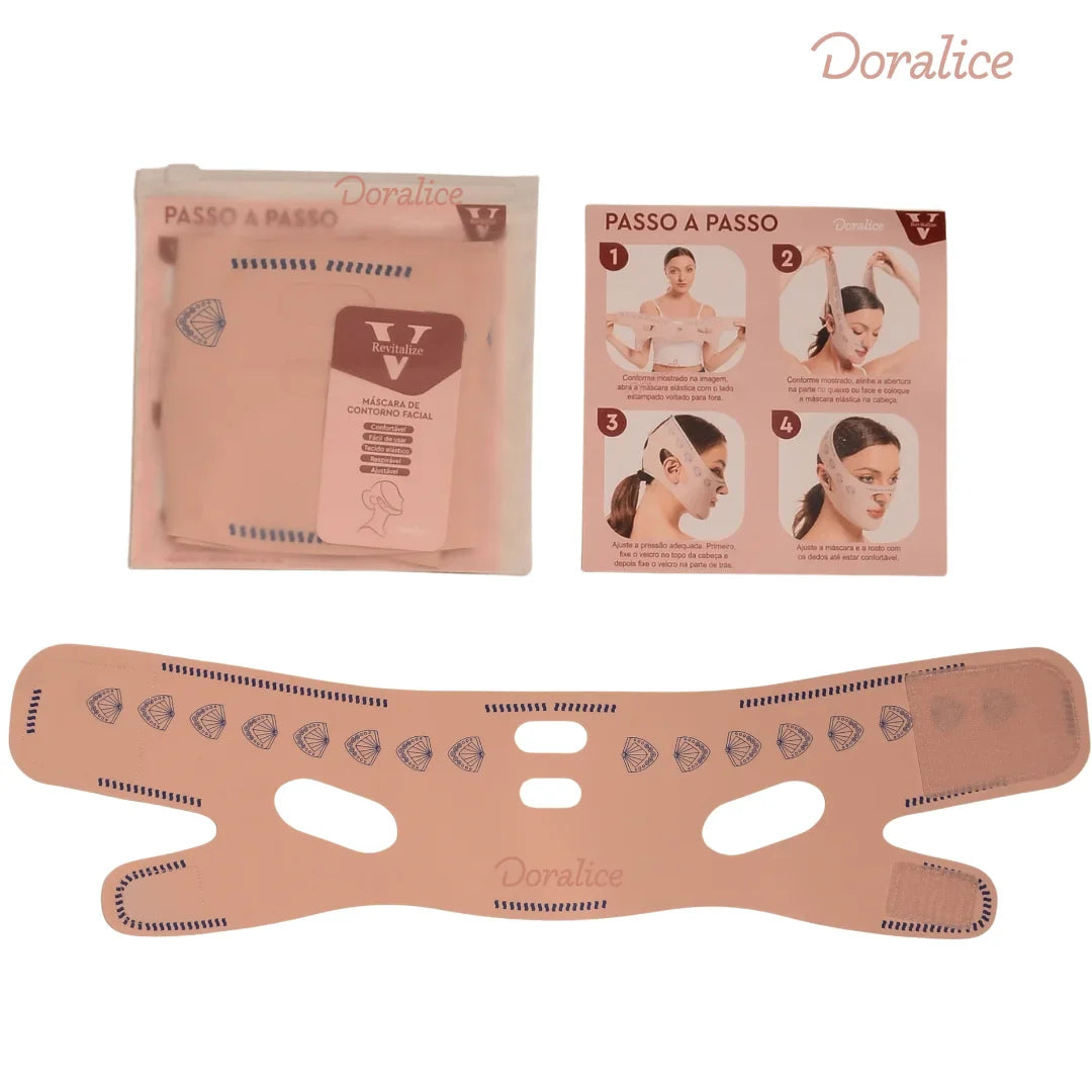 V-Revitalize - Máscara de Contorno Facial - Suaviza Rugas, Papada e Modela o Rosto