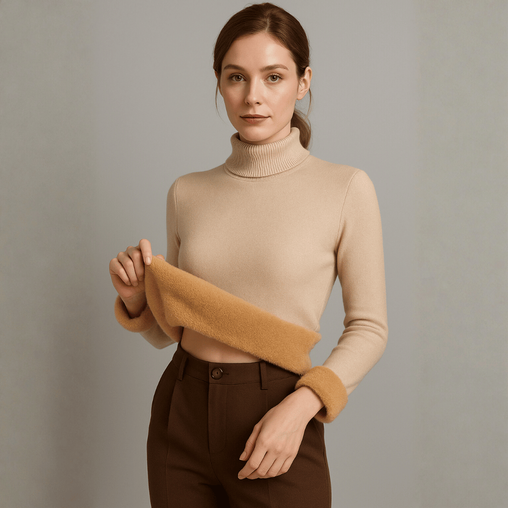 Suéter Feminino Gola Alta Peluciado