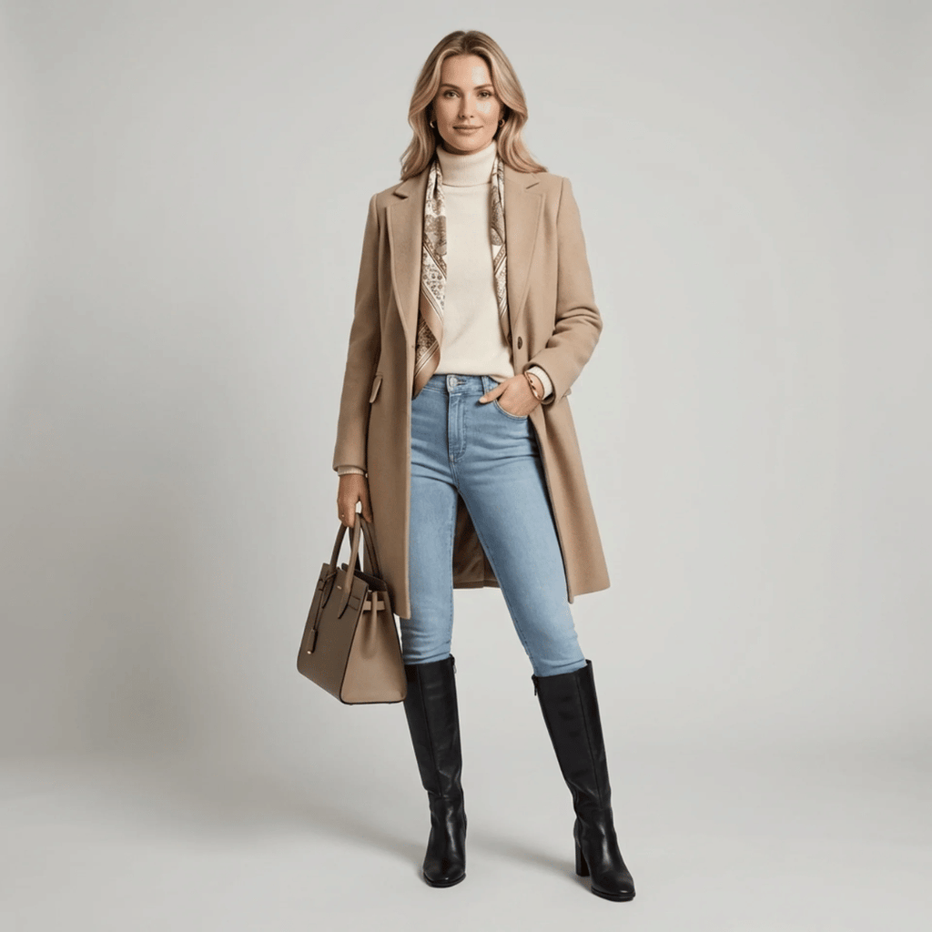 Calça Jeans Feminina com Elastano Peluciada + Meia Térmica